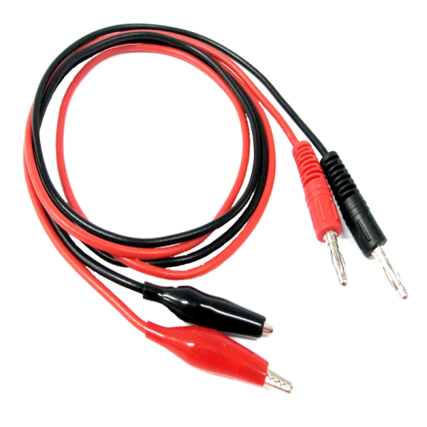 1m Banana Plug to Crocodile Clip Test Leads Red / Black