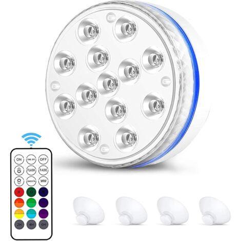 IP68 Waterproof RGB LED Light Submersible ABS RF Remote